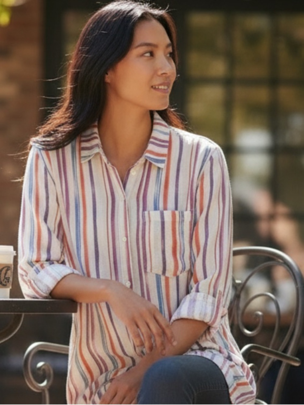 Nannette Lepore Pullover striped colorful beach swimsuit cover-up Long Sleeves L